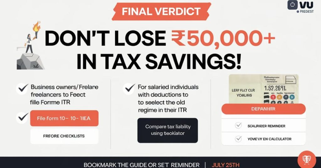 Final Verdict: Don’t Lose ₹50,000+ in Tax Savings!